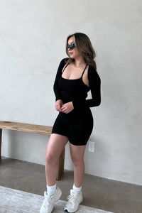 Jet Black 2 Piece Romper