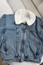 Load image into Gallery viewer, Home for the Holidays Denim Jacket