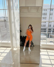 Load image into Gallery viewer, Peach Bellini Ribbed Romper